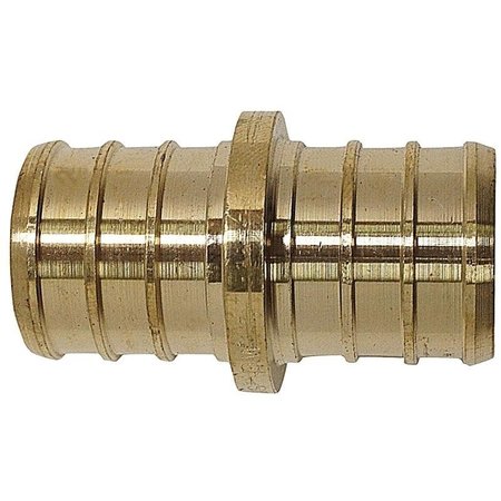 APOLLO Valves ApolloPEX Series Coupling, 34 in, Barb, Brass, 200 psi Pressure APXC3410PK